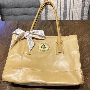 Vintage Leather Coach Madeline Bag w/Scarf